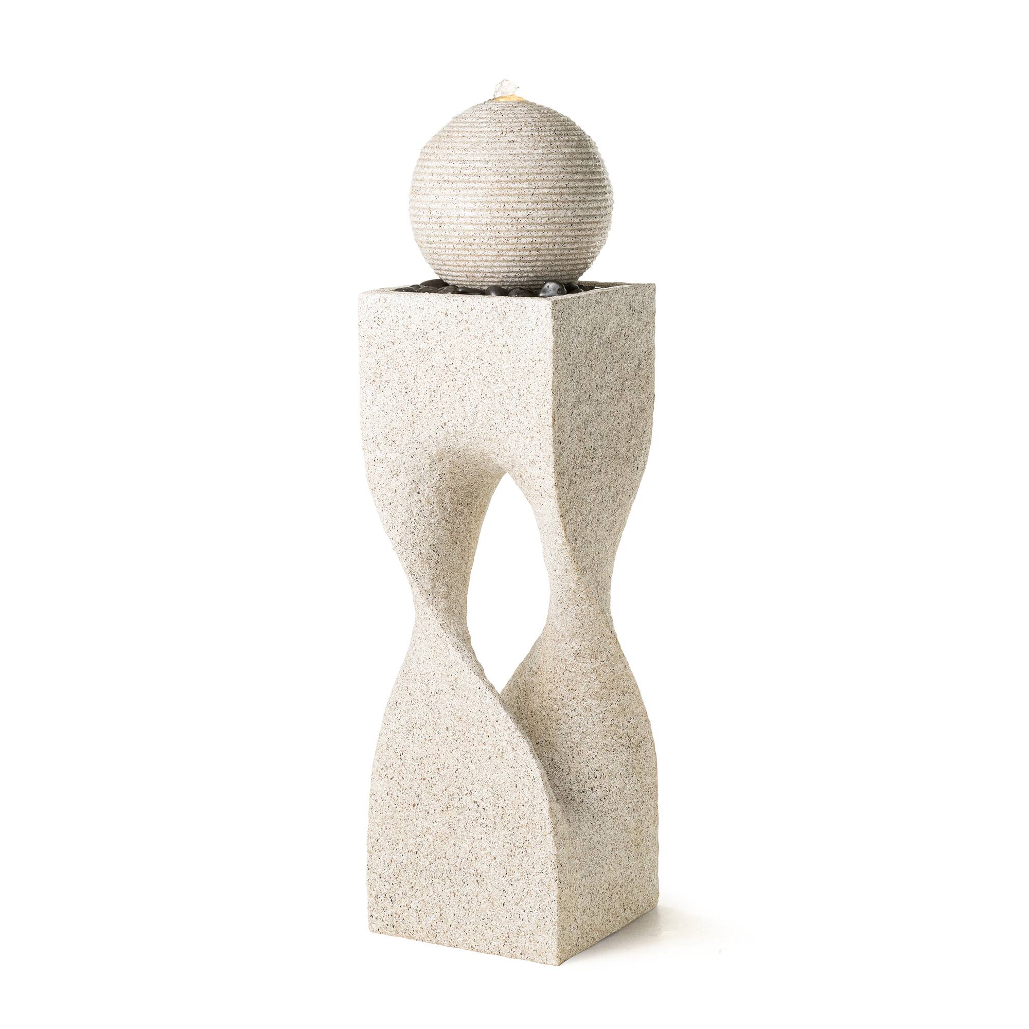 Glitzhome® 36.5" LED Modern Faux Terrazzo Geometric Outdoor Fountain